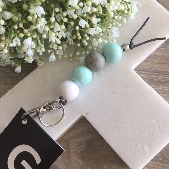 clay bead keychain