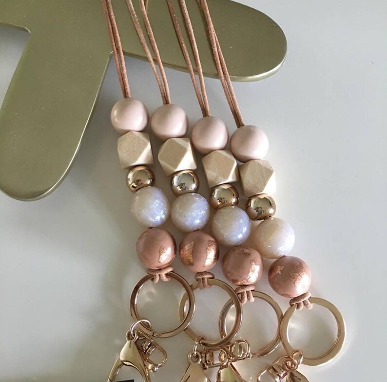 Handmade Clay Bead Lanyard 'BIANCA' Teacher Etsy