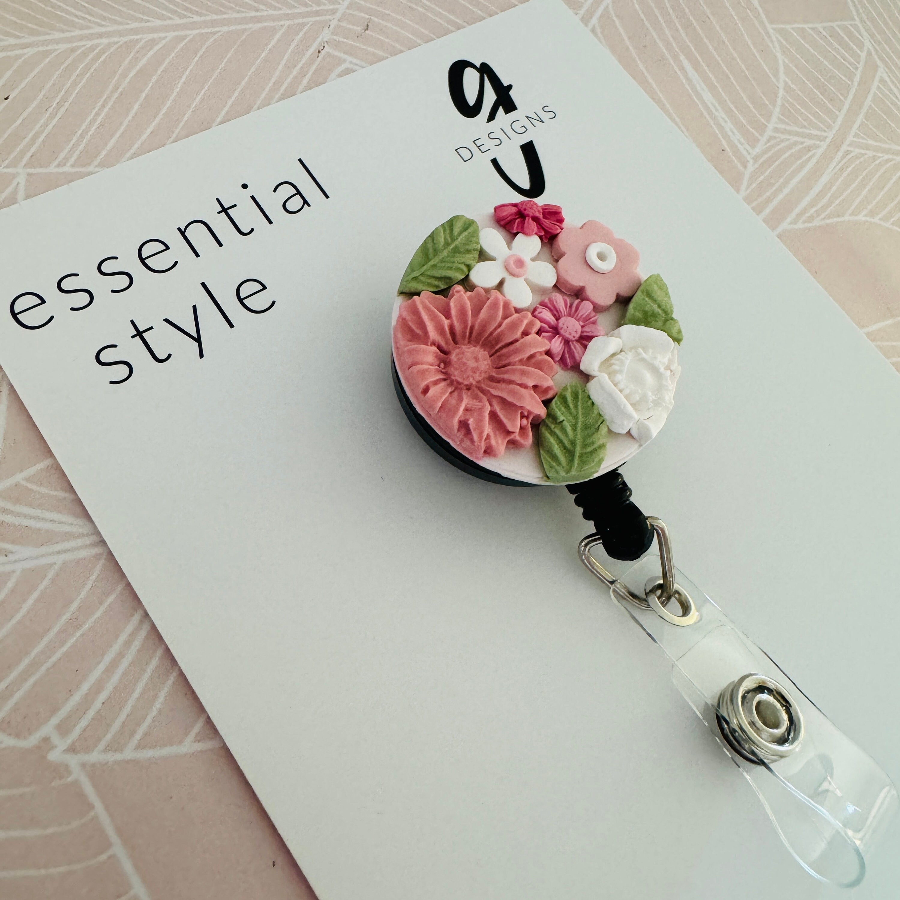 Retractable ID Badge Holder With Sunflower Design Sunflower Butterfly Badge Reel - Retractable ID Badge Holder For Nurses & Office Staff Sun Badge Reel