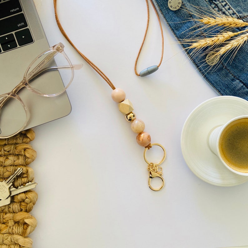 Handmade Clay Bead Lanyard 'BIANCA' Teacher Etsy