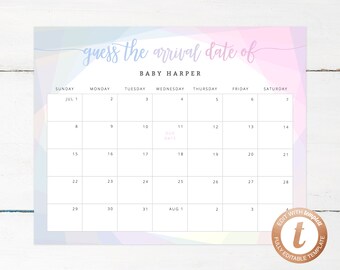 due date calendar template baby shower calendar baby due etsy baby calendar template