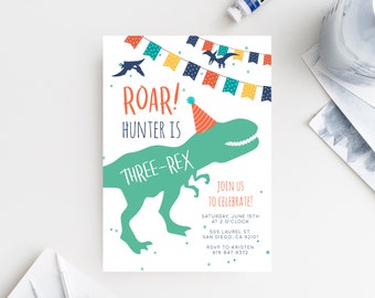 dinosaur birthday invitation etsy