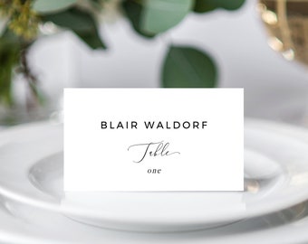 Wedding Place Cards, Seating Card, Simple Wedding Table Cards, Wedding Printable, Instant Download, DIY, Modern Calligraphy, Templett, W15