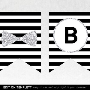 Mr. Onederful Banner Template, Silver Onederful Banner Printable, One-derful Birthday Party Banner, 1st Birthday Sign, Templett, B02B