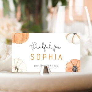 Thanksgiving Place Card Template, Printable Thanksgiving Place Cards ...