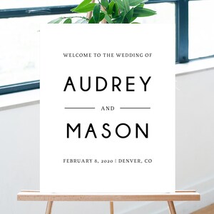 Wedding Welcome Sign Template, Welcome to the Wedding Printable, Welcome Board, Simple Wedding Sign, Instant Download, Templett, W25