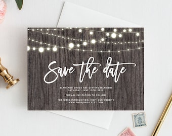 INSTANT DOWNLOAD Save the Date, Save the Date Template, Save the Date Printable, Wedding Printable, Wedding Template, Templett, W01