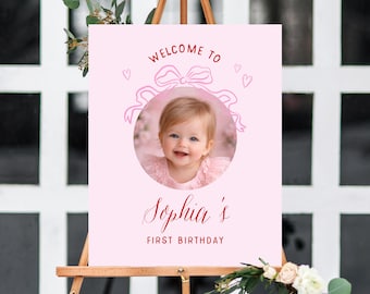 Valentine's Birthday Welcome Sign Template, Our Little Sweetheart Welcome Sign, Templett (Digital File)