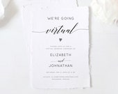Virtual Wedding Ceremony Invitation Template, Printable Virtual Wedding Invite, Social Distancing, New Wedding Plan Announcement, W02