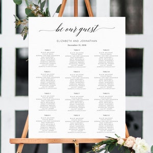 Be Our Guest Wedding Seating Chart, Seating Chart Printable, Seating Chart Template, Seating Board, Wedding Sign, Templett, W02