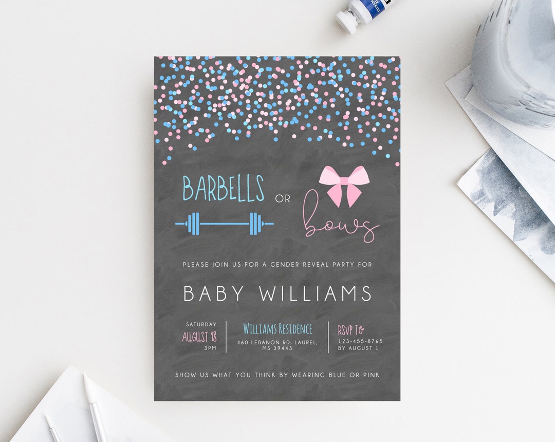 INSTANT DOWNLOAD Gender Reveal Party Invitation Template, Printable
