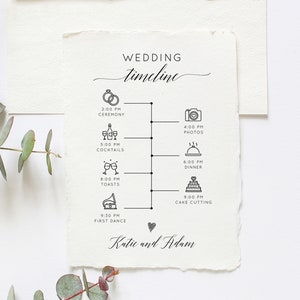 Wedding Itinerary Template, Wedding Timeline, Wedding Agenda, Wedding Timeline Program, Instant Download, Templett, W02