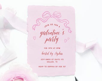 Galentine's Party Invite Template, Printable Galentines Day Invitation, Girls Night In Invitation, Instant Download,  Templett