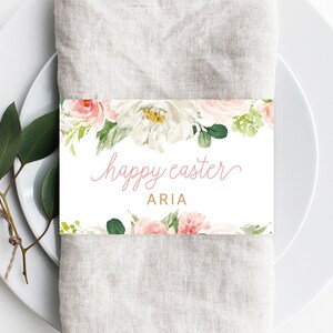 Easter Napkin Ring Template, Printable Easter Brunch Place Cards ...