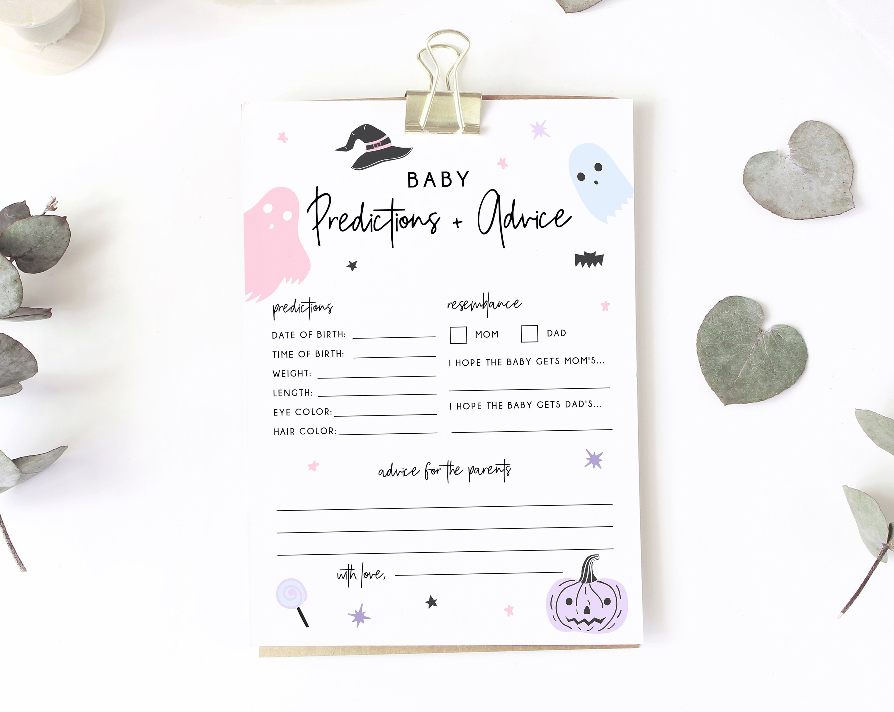 Halloween Baby Predictions And Advice Template Printable Etsy Australia
