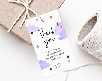 Slumber Party Favor Tag Template, Sleepover Thank You Tag, Sweet Dreams Birthday Party Favor Tag, Gift Tag, Dream Themed Label, Templett