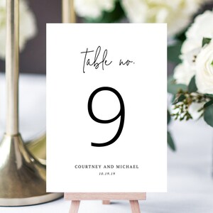 Wedding Table Numbers Template, Printable Wedding Table Numbers, Simple ...