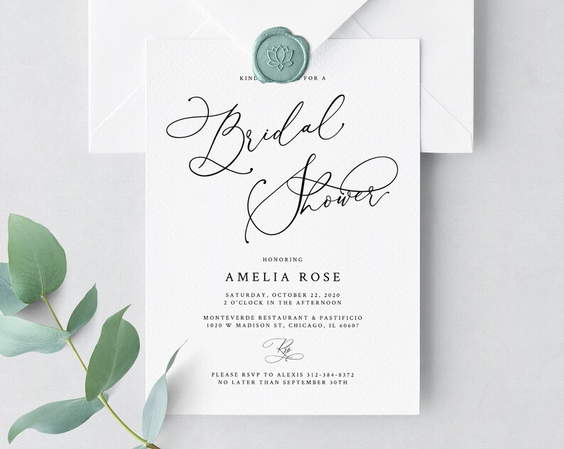 Free Editable Bridal Shower Invitation Watercolor Flowers
