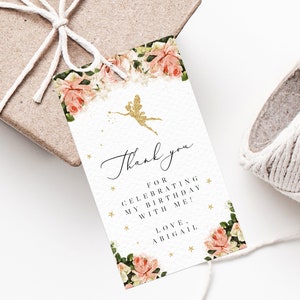 Fee Favor Tag Vorlage, Dankeschön Tag, Fairy Girl Geburtstag Party Favor Tag, Geschenkanhänger, bearbeitbares Favor Label zum Ausdrucken, Templett