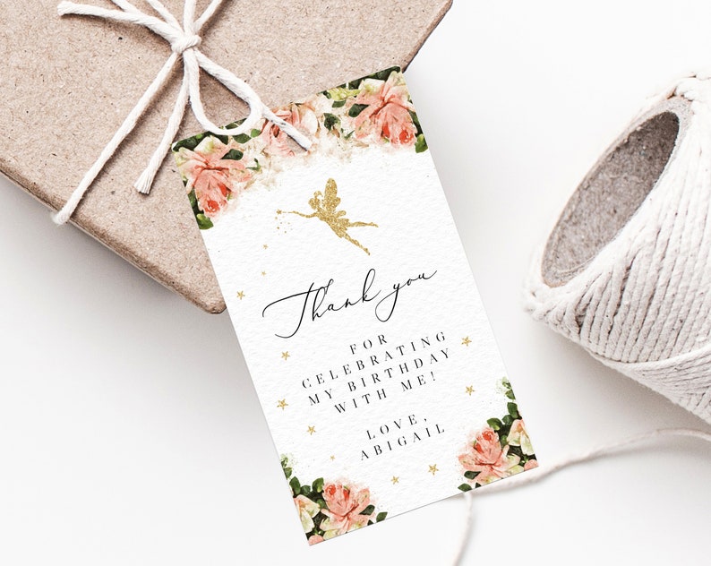 Fairy Favor Tag Template Thank You Tag Fairy Girl Birthday - Etsy