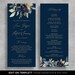 Navy &amp; Gold Wedding Program Template, Printable Wedding Program ...