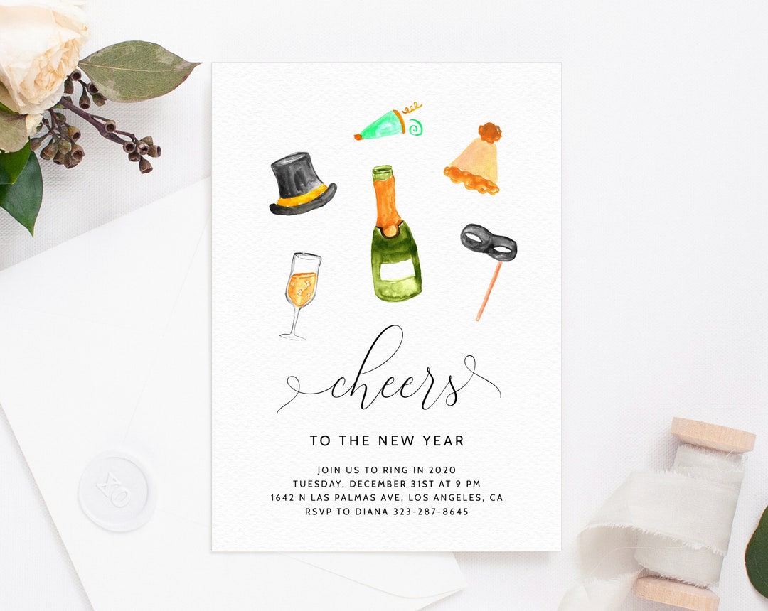 New Years Eve Party Invitation Template, New Years Invitation ...