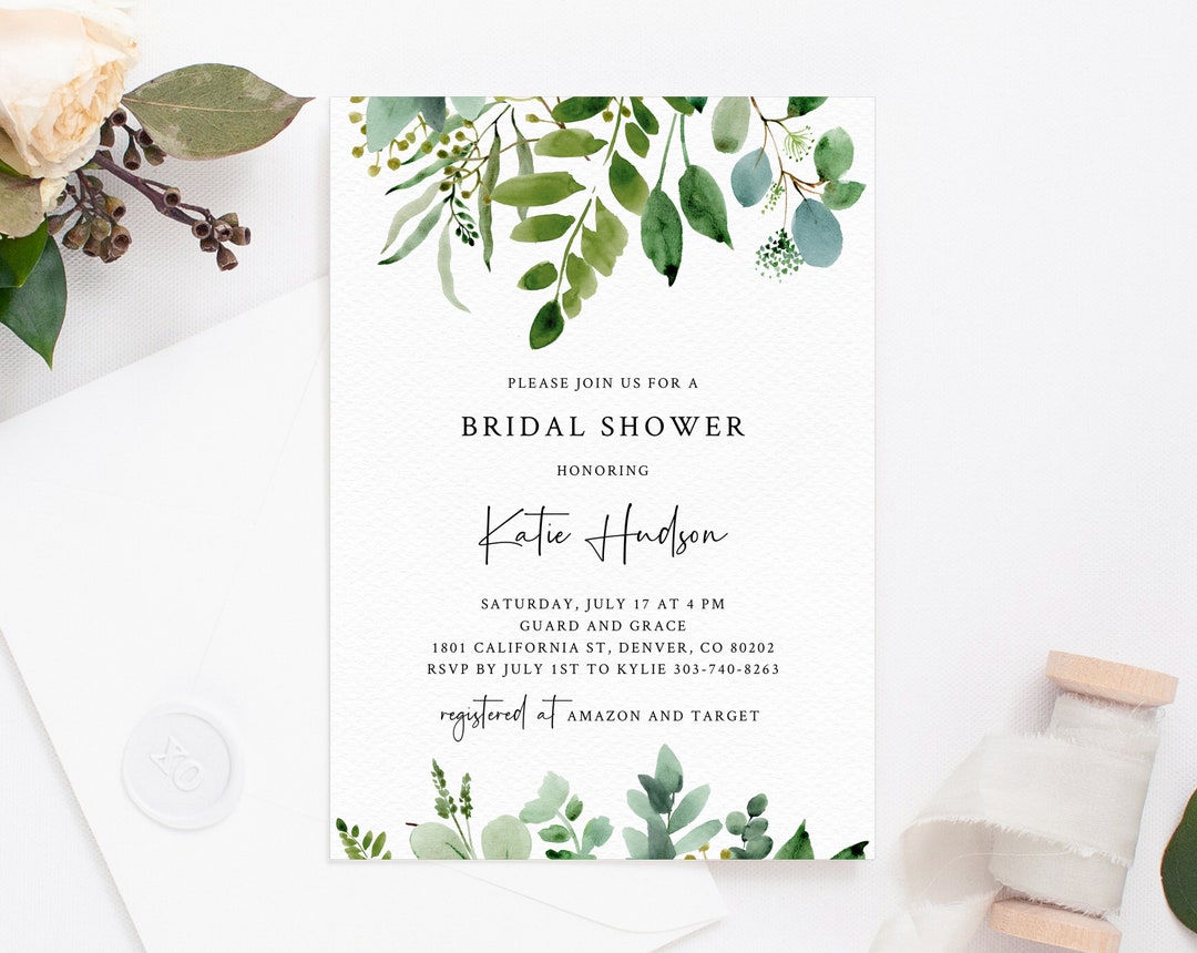 Bridal Shower Invitation Template, Printable Bridal Shower Invite ...