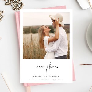 Postponed Wedding Announcement, Wedding Photo Postponement Announcement, Change of Plans, Wedding Cancellation, Date Change, Insert