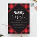 Flannel &amp; Frost Christmas Party Invitation Template, Printable Flannel ...