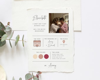 Bridesmaid Proposal Template, Printable Will You Be My Bridesmaid Card, Will You Be My Maid Of Honor Card, Bridesmaid Info, Templett