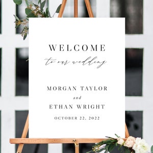 Wedding Welcome Sign Template, Welcome to the Wedding Printable, Welcome Board, Simple Wedding Sign, Instant Download, Templett, W52