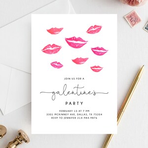 Galentine's Day Invite Template, Printable Galentines Party Invitation, Girl Friends Valentine's Day Party, Instant Download, Templett