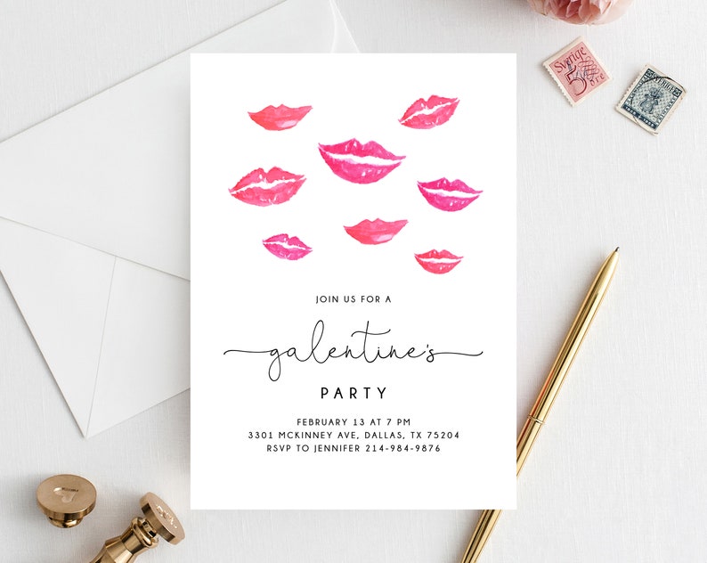 Galentine's Day Invite Template Printable Galentines Etsy