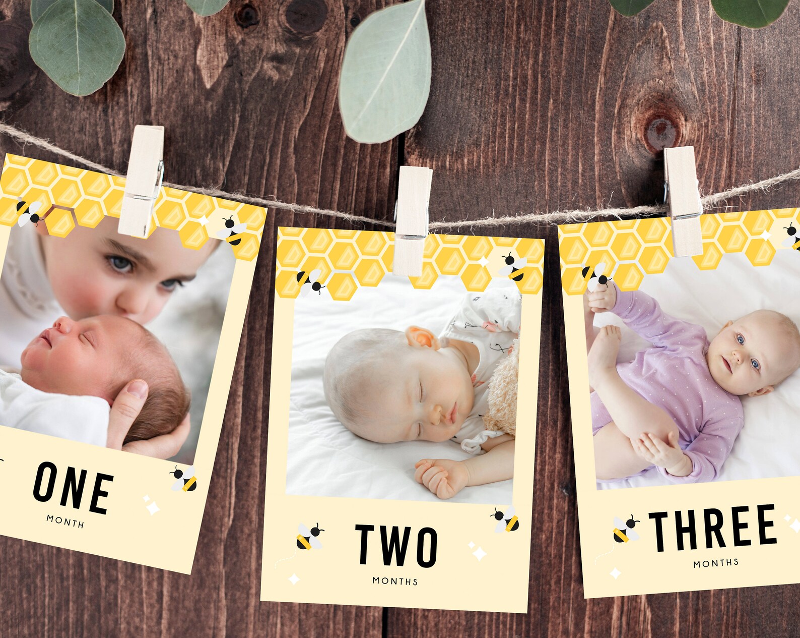First Year Photos Banner Template Printable First Birthday Etsy