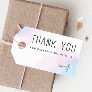 INSTANT DOWNLOAD Favor Tags, Thank You Tag, Gender Reveal Favor Tag, Blue or Pink Gift Tag, Baby Shower Favor Label Printable, B01