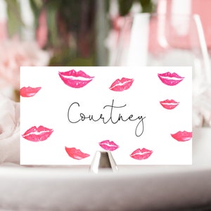 Tarjetas de lugar de fiesta de Galentine, Tarjetas de asientos para la cena de Galentine, Decoración de mesa de brunch de Galentine, Descarga instantánea, Templett