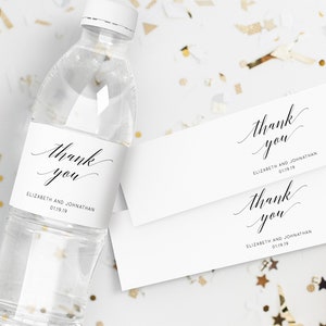 Wedding Water Bottle Label Template, Wedding Water Bottle Label Sticker, Editable Label Template, Wedding Favor, Templett, W02