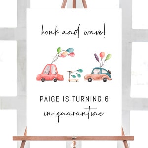 Honk Yard Schild Vorlage, Quarantäne Geburtstag Drive By Party Schild, Drive By Parade Schild, Soziale Distanzierung, sofortiger Download, Templett