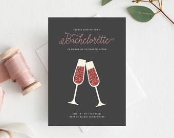 INSTANT DOWNLOAD Bachelorette Invitation Template, Simple Bachelorette Invite, Bachelorette Weekend Invitations, Instant Download, Templett