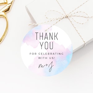 INSTANT DOWNLOAD Favor Tags, Thank You Tag, Gender Reveal Favor Tag, Blue or Pink Gift Tag, Baby Shower Favor Label Printable, B01