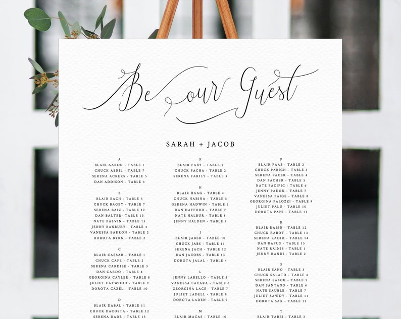 Be Our Guest Wedding Seating Chart Template Table Chart Printable Alphabetical Seating Chart Board W31 Wedding Sign Templett Weddings Decorations Valresa Com Be Our Guest Wedding Seating Chart Template Table Chart Printable Alphabetical Seating Chart Board W31 Wedding Sign Templett Weddings Decorations Valresa Com