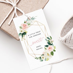 Galentine&#39;s Day Party Favor Tag, Dankeschön-Tag, Galentine&#39;s Favor Tag, Floral Valentinstag Geschenkanhänger, Blush Favor Tag Printable, Templett