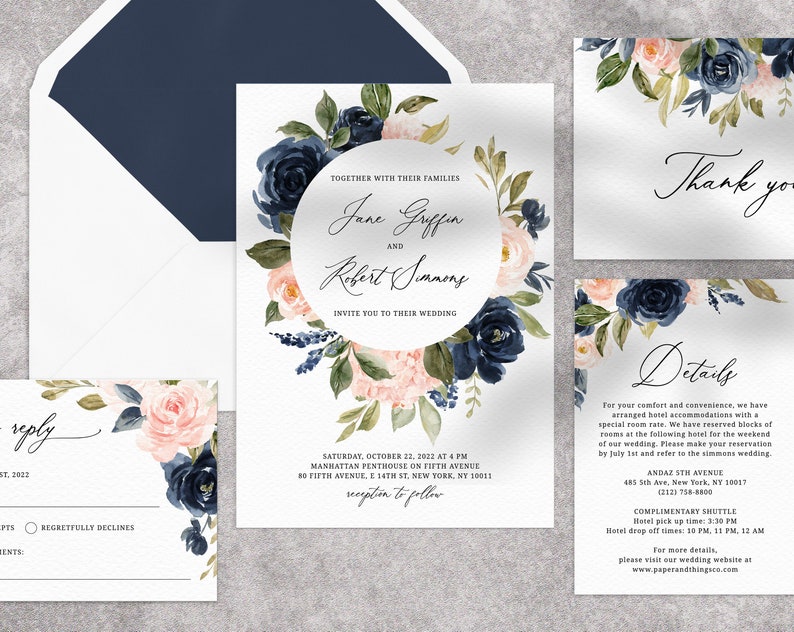Wedding Ceremony Program Template \u2022 Editable 4x9 Calligraphy /& Watercolor \u2022 Floral Watercolor \u2022 Printable \u2022 Try before you buy \u2022 Templett