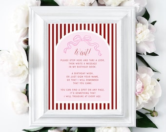 Sweetheart Guestbook Sign Template, Our Little Sweetheart Birthday Party Decor (Templett)