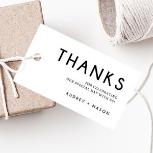 Hochzeit Gunst Tag Vorlage, Danke-Tag, Minimalist Favor Tag, Einfache Hochzeit Geschenkanhänger, Favor Label, Favor Tag Printable, Templett, W25