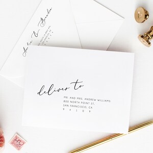 Wedding Envelope Template, Printable Address Envelope, DIY Wedding Address Envelope, Printable Envelope, Instant Download, Templett, W21