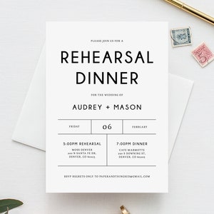 Rehearsal Dinner Invitation Template, Printable Wedding Rehearsal Invitation, Editable The Night Before Rehearsal Invite, Templett, W25