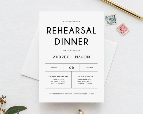 Rehearsal Dinner Invitation Template Printable Wedding - Etsy