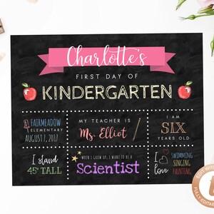 INSTANT DOWNLOAD afdrukbare eerste dag van schoolbord, eerste dag van voorschoolse schoolbord, kleuterschool, terug naar school foto prop, Templett