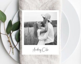 Wedding Place Cards Template With Photos, Photo Escort Card, Wedding Table Cards, Printable, Instant Download, Templett, W50